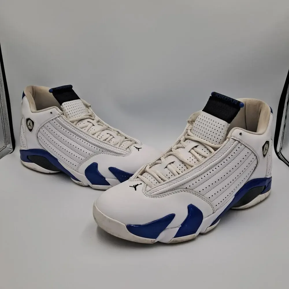 Size 11.5 - Jordan 14 Retro White Hyper Royal - 487471-104 - RETAIL $510